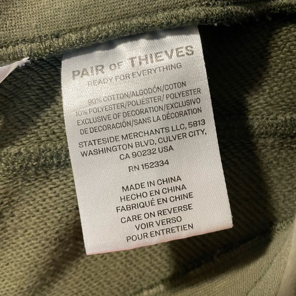 Pair of Thieves Olive Lounge Shorts M Drawstring Casual Coastal Comfort - Picture 5 of 9